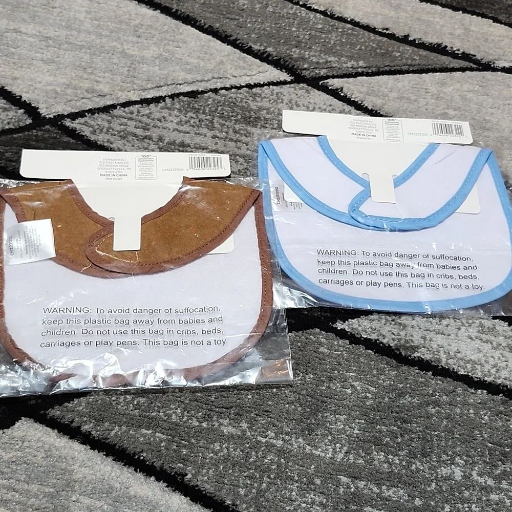 FOOTBALL THEMED SET-OF-2 BABY BIBS BUNDLE